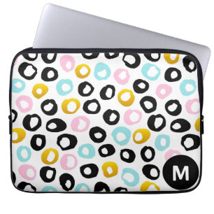 Funda Para Portátil Monograma de Patrón de puntos abstractos de moda