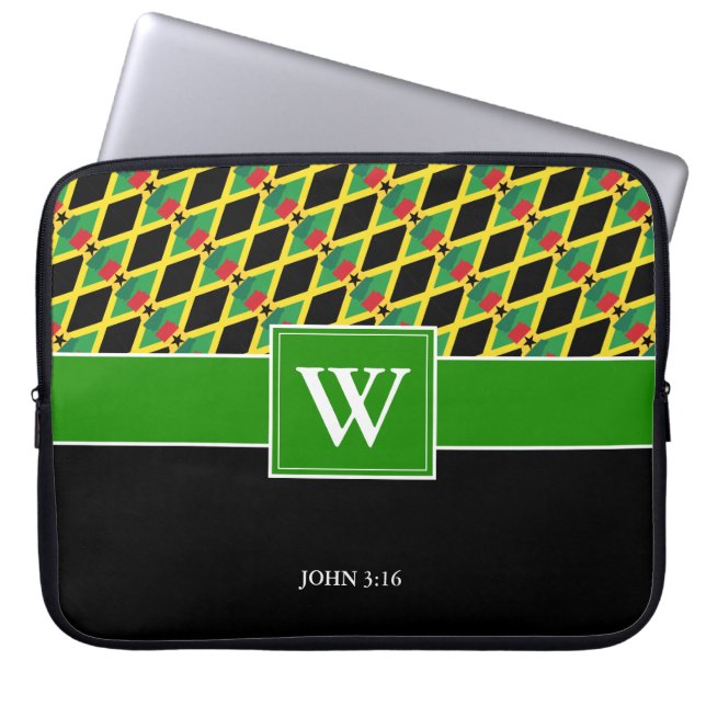 Funda Para Portátil Monograma de personalizado JAMAICA GHANA (Frente)
