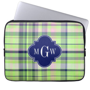 Funda Para Portátil Monograma de Pistachio Marina Rosa Tripulante Madr