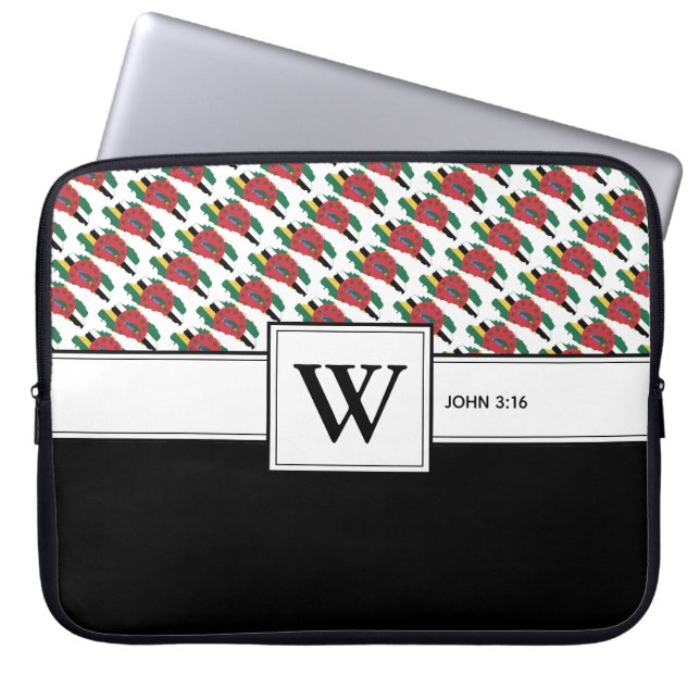 Funda Para Portátil Monograma de portátil DOMINICA Christian Scripting (Frente)