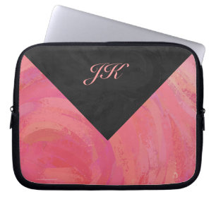 Funda Para Portátil Monograma de remolino de salmón