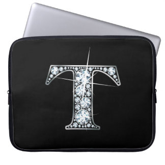Funda Para Portátil Monograma de T Faux-"Diamond"