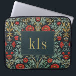 Funda Para Portátil Monograma de William Morris, un adormidera oscura<br><div class="desc">Este diseño sencillo y elegante presenta un elegante y oscuro patrón de tapicería floral de amapola roja inspirado en William Morris. Proteja su laptop o tablet con estilo. Añadir un nombre para personalizarlo. Hace un gran Navidad o un regalo del Día de la Madre. Creado por Simply Farmhouse Press.</div>