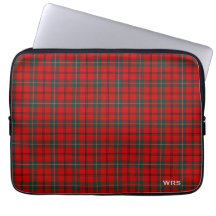 Monograma del clan Scott Tartan Red and Green Plai