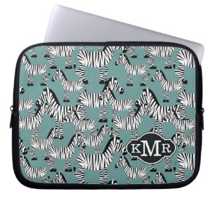 Funda Para Portátil Monograma del modelo el de la cebra