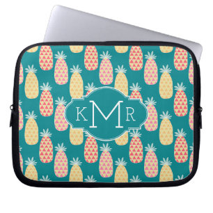 Funda Para Portátil Monograma del modelo el del Doodle de la piña