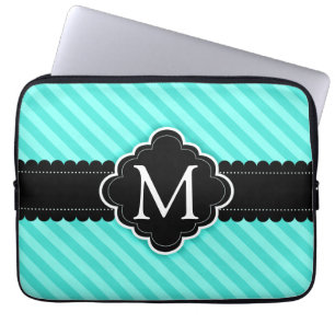Funda Para Portátil Monograma del personalizado del negro del modelo