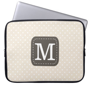Funda Para Portátil Monograma del Personalizado del patrón de puntos d