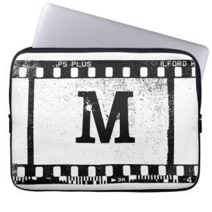 Funda Para Portátil Monograma del Personalizado negativo de película d