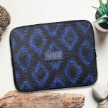 Funda Para Portátil Monograma del Piel de serpiente de imitación del p<br><div class="desc">Un falso piel de serpiente azul marino para la funda de la laptop con espacio para sus iniciales. Además,  es absolutamente fabuloso y totalmente falso!</div>