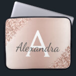 Funda Para Portátil Monograma del Purpurina metálico de oro rosa rosa<br><div class="desc">Purpurina Metálico de Oro Rosa Rosa Rubor y Funda Monograma elegante y moderno. Este funda puede ser personalizado para incluir su nombre inicial y su primer nombre y hace un gran Navidad de niñas o un regalo de cumpleaños Sweet 16.</div>
