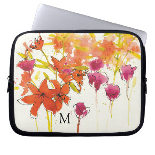 Funda Para Portátil Monograma el el ciruelo de Patty