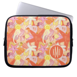Funda Para Portátil Monograma en colores pastel de las criaturas el