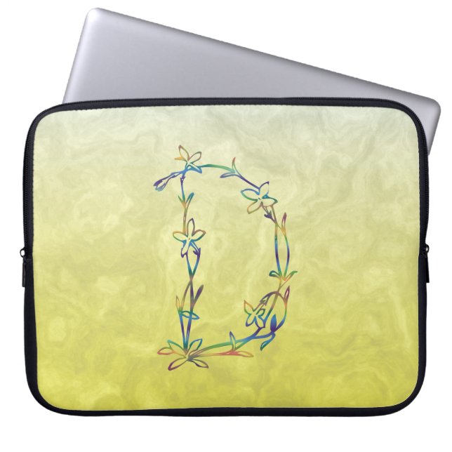 FUNDA PARA PORTÁTIL MONOGRAMA FLORAL D (Frente)