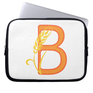 Funda Para Portátil Monograma floral de la letra mayúscula B