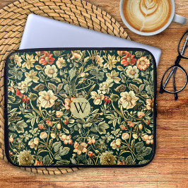 Funda Para Portátil Monograma Floral William Morris