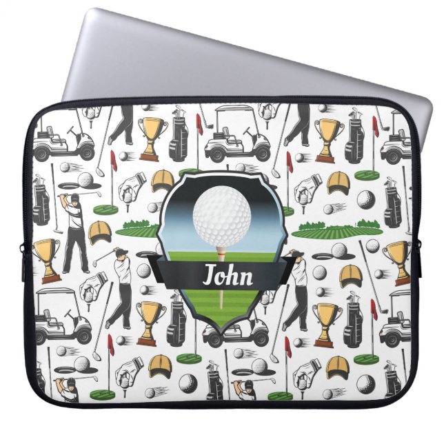 Funda Para Portátil Monograma Golfer (Frente)