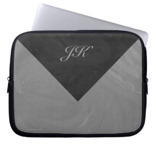 Funda Para Portátil Monograma gris pizarra