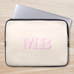 Funda Para Portátil Monograma inicial minimalista moderno<br><div class="desc">Navy Blue Minimalista Modern Monograma inicial Manga para portátil. Cree su propio funda portátil personalizado con el nombre inicial del personalizado.</div>