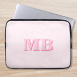 Funda Para Portátil Monograma inicial rosado moderno minimalista<br><div class="desc">Funda de portátil monograma inicial Minimalista rosa moderno. Cree su propio funda portátil personalizado con el nombre inicial del personalizado.</div>