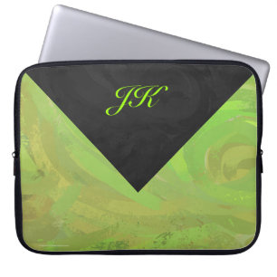 Funda Para Portátil Monograma Kiwi Bash Green y Black