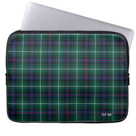 Funda Para Portátil Monograma MacDonald Tartan Blue & Green Plaid