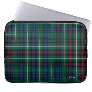 Funda Para Portátil Monograma MacDonald Tartan Blue & Green Plaid