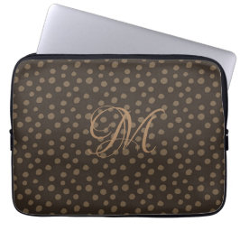 Funda Para Portátil Monograma marrón y camello