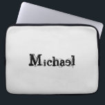Funda Para Portátil Monograma minimalista moderno con nombre gris negr<br><div class="desc">Monograma moderno minimalista llamado gris negro. Nombre personalizado personalizable en negro sobre un color gris.</div>