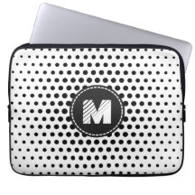 Monograma moderno con puntos de tecno negro