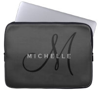 Monograma negro profesional Gray Your Name