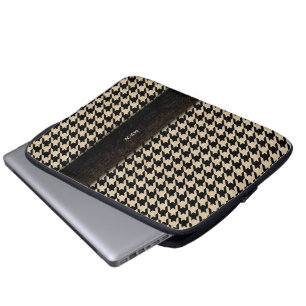 Funda Para Portátil Monograma negro y del moreno clásico de