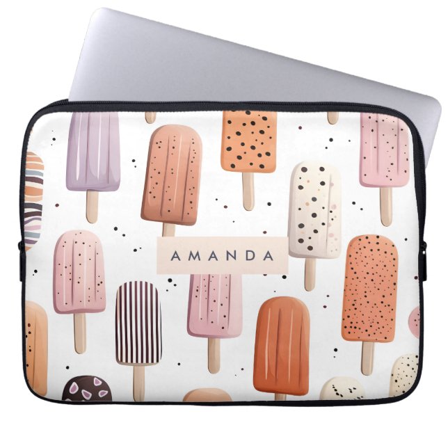 Funda Para Portátil Monograma Patrón de paleta de corte personalizado  (Frente)