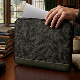 Funda Para Portátil Monograma personalizado Caligrafía árabe grabada e
