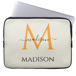 Funda Para Portátil Monograma personalizado y nombre