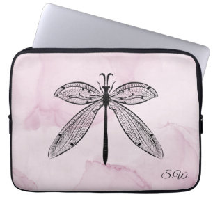 Funda Para Portátil Monograma rosa de Guay Dragonfly Cottagecore