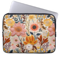 Monograma rosado y Naranja hermoso con flores silv