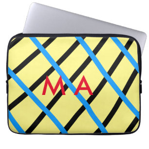 Funda Para Portátil Monograma simple añada su letra de nombre man mini