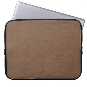 Funda Para Portátil Monograma simple de cuero falso marrón