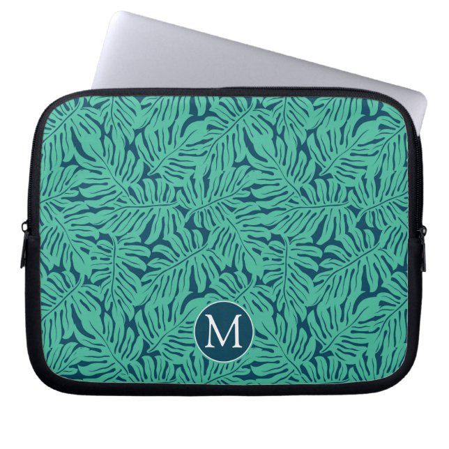 Funda Para Portátil Monograma tropical del modelo el | de la hoja de (Frente)