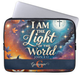 Funda Para Portátil Monograma vibrante biblia cristiana de Halloween v