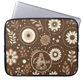 Funda Para Portátil Monograma Vintage Armonía Floral