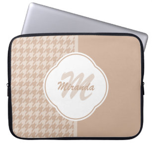 Funda Para Portátil Monograma y nombre de pekinés pekinés y de galón d