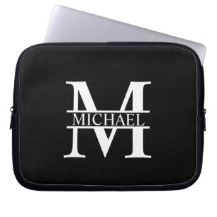 Funda Para Portátil Monograma y nombre personalizados