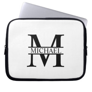 Funda Para Portátil Monograma y nombre personalizados