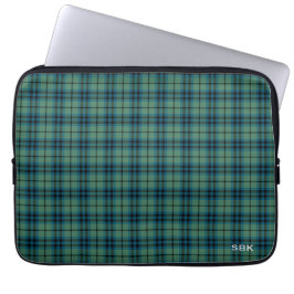 Funda Para Portátil Monogramado del Clan Keith Tartan Green Plaid