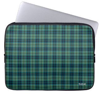 Funda Para Portátil Monogramado del Clan Keith Tartan Green Plaid