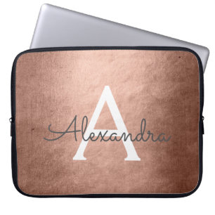 Funda Para Portátil Monogramado Relieve metalizado metálico de oro ros