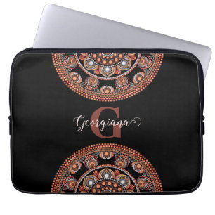 Funda Para Portátil Monogramado Safari Sunset Bohemian Dot Mandala