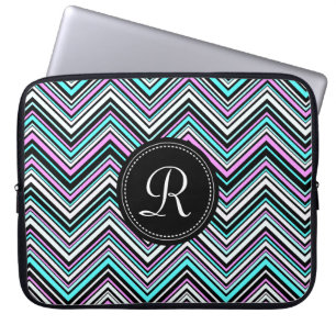 Funda Para Portátil Monogrammed Feminine Tribal Chevron Pattern